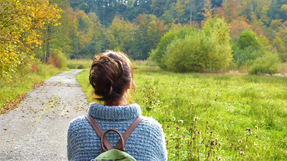 Woman Walking in the Nature